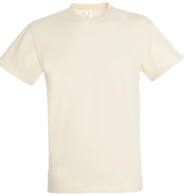 T-shirt couleur Naturel personnalisé avec broderie sur mesure. Créez une pièce unique à votre image grâce à notre savoir-faire artisanal et nos finitions de qualité.
