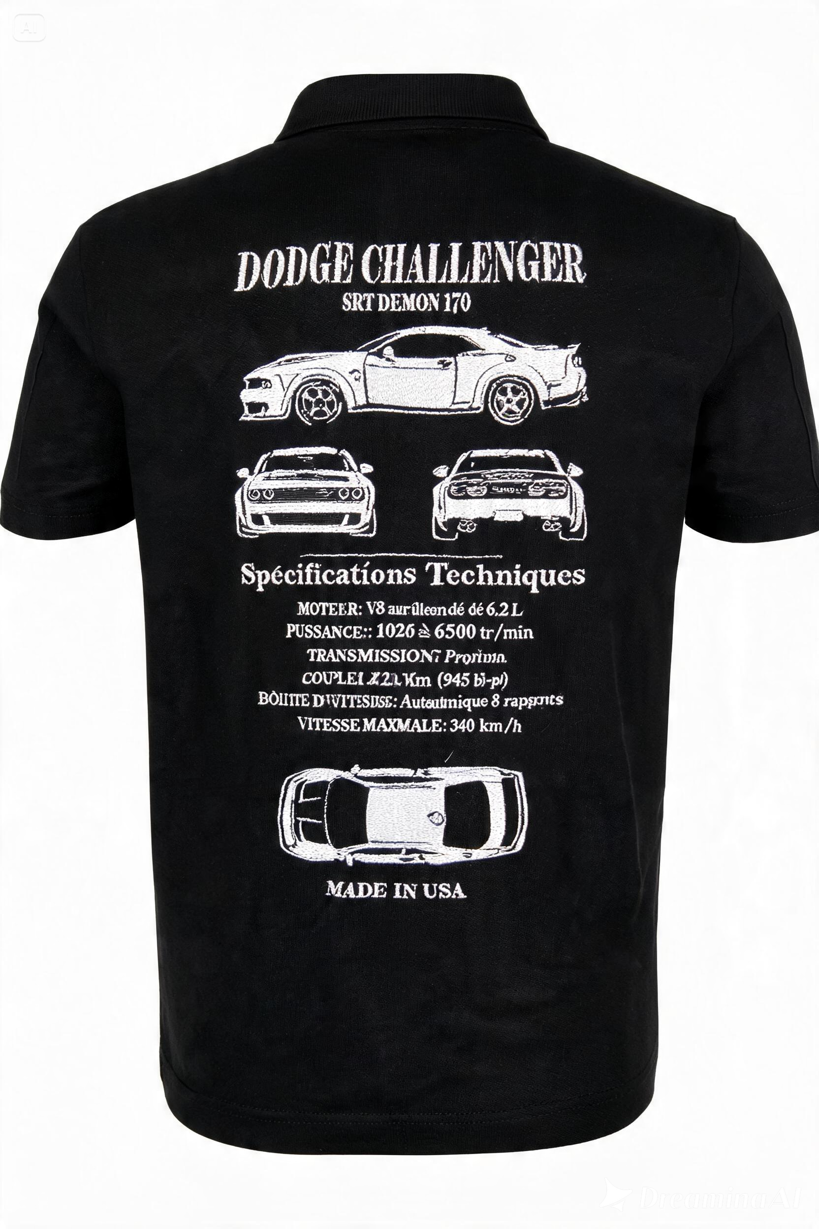Affichez votre passion automobile avec un polo personnalisé style “fiche technique” entièrement brodé. À partir de votre véhicule, je crée un design unique regroupant les caractéristiques techniques, illustrations et détails emblématiques de votre voiture pour un rendu inspiré des fiches constructeur.